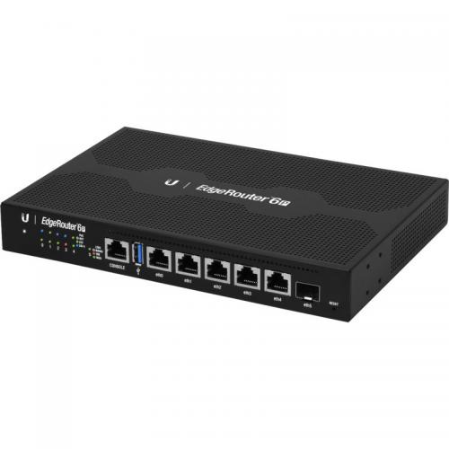 Ubiquiti EdgeRouter ER-6P; 6xGigabit LAN, 1xSFP Gigabit, 1x USB3.0, 5 ports x 24V passive 2-pair/4-pair PoE, 3.4 million pps, 1 GHz CPU