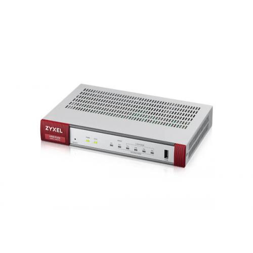 Zyxel USGFLEX100 Security Gateway, 10/100/1000 Mbps RJ-45 ports, 4 x LAN/DMZ 1 x WAN, 1 x SFP,1x USB 3.0, 900Mbps, 12V DC, 2A max, VPN IKEv2, IPSec, SSL, L2TP/IPSec.