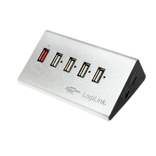 Hub USB Logilink High Speed UA0224, 5x USB 2.0, Silver
