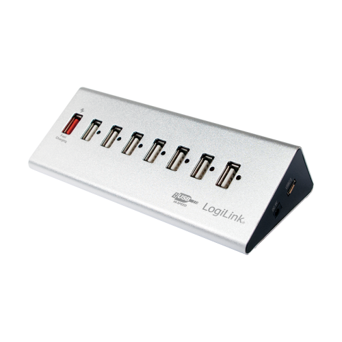Hub USB Logilink High Speed UA0225, 8x USB 2.0, Silver