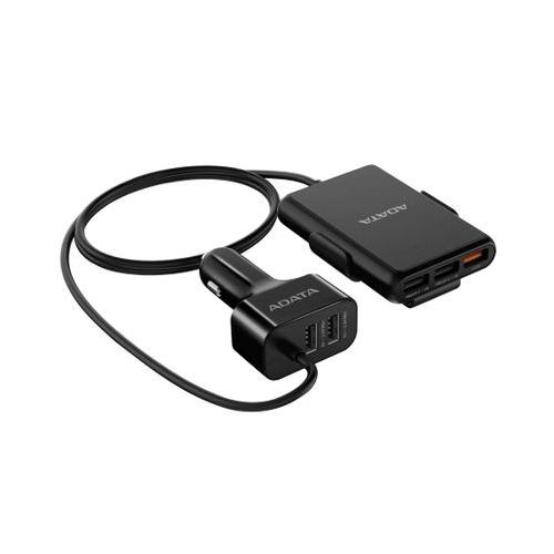 Incarcator Auto ADATA, 5x USB, 1.5m, 2.4A, Black 