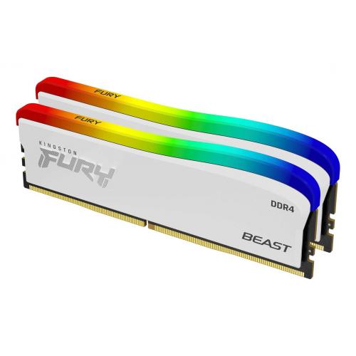 Memorie RAM Kingston , DIMM, DDR4, 32GB, 3600MHz, CL18, RGB, Kit of 2 Fury Beast White