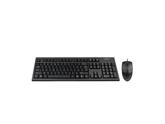Kit tastatura + mouse A4tech KRS-8372, cu fir, negru