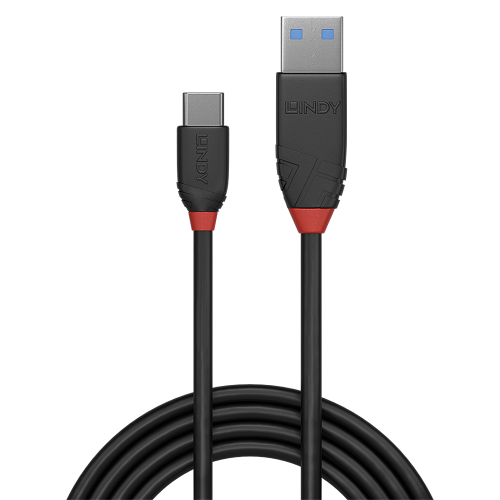 Cablu Lindy 1.5m USB 3.2 Type-A to Type-C (tata - tata), Black Line, Supported Bandwidth: 10Gbps, negru