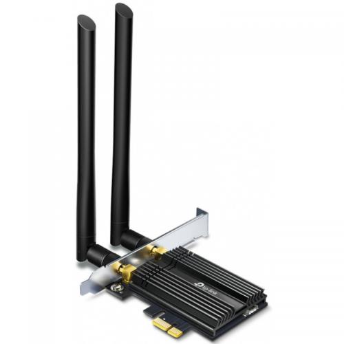 Adaptor wireless TP-Link, ARCHER TX50E, AX3000, Wi-Fi 6 Bluetooth 5.0 PCIe, 2X High-Gain Dual Band Antennas, Wireless Standard: IEEE 802.11ax/ac/n/a 5 GHz, IEEE 802.11ax/n/g/b 2.4 GHz, 5 GHz : 27dBm(FCC), 2.4 GHz : 26dBm(FCC).