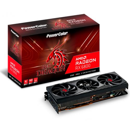 Placa video PowerColor Red Dragon AMD Radeon RX 6800 16G-3DRO, 16GB, 256 biti