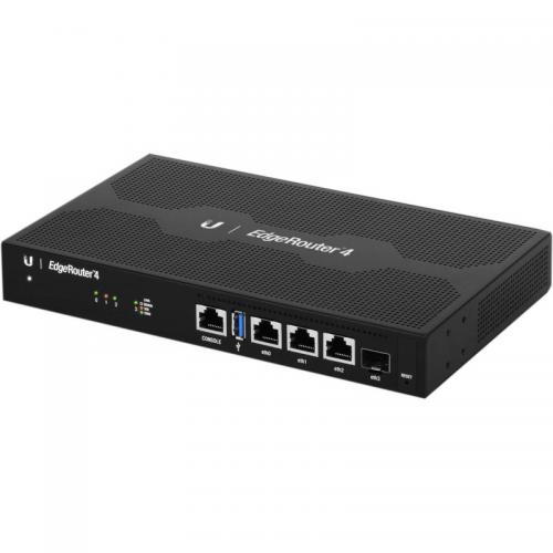 Ubiquiti EdgeRouter ER-4; 4x Gigabit LAN, 1x SFP Gigabit, 1x USB, 3.4 million pps, 1 GHz CPU