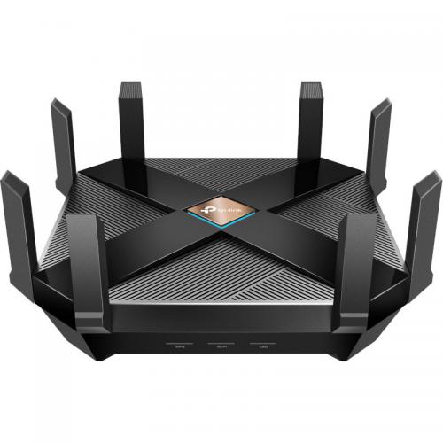 Wireless Router TP-LINK, AX6000; 5GHz: Up to 5952 Mbps: 4804 Mbps (5 GHz) and 1148 Mbps (2.4 GHz), Standard and Protocol: IEEE 802.11ax/ac/n/a 5GHz, IEEE 802.11ax/n/b/g 2.4GHz, eight external antennas, Ports: 8 1G/100M/10M LAN Ports, 1 2.5G/2G/1G/100M WAN