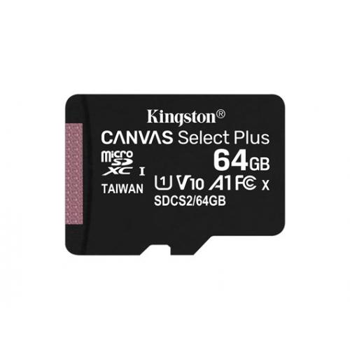 Card de Memorie MicroSD Kingston, 64GB, Select Plus, Clasa 10 UHS-I Performance, R: 100 MB/s